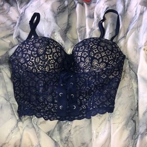 NWT VS blue lace bra